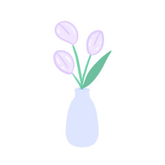 Cute pastel tulips flower stationary sticker