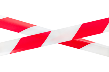 Crossed Barrier Tapes Strips Isolated