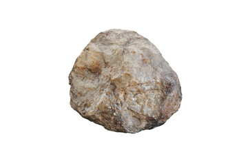 Fototapeta premium Natural stone of gold ore in the quartz rock isolated on white background. 