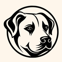 Dog vector for logo or icon, drawing Elegant minimalist style,abstract style Illustration