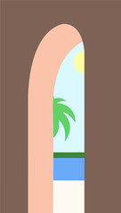 sea with palm tree
