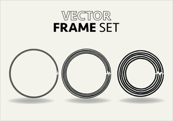 Hand drawn circles sketch frame vector set. Rounds scribble line circles. Vector illustrations.