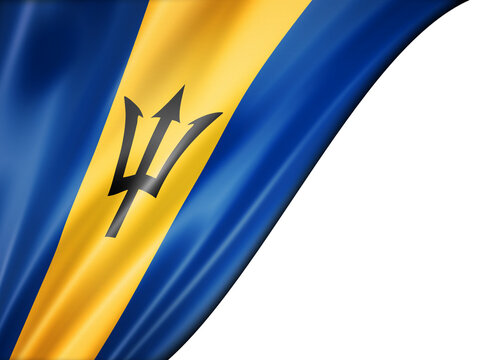 Barbados flag isolated on white banner