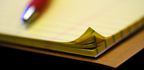 Notebook Legal Pad Bent Pages Paper Worn Dog Eared © Lane Erickson