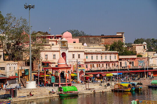 Chitrakoot Ghats on the Banks of Mandakini River in India