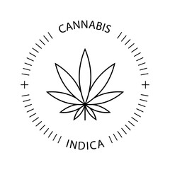 Cannabis Leaf Logo Badge