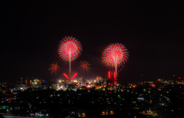 姶良市花火大会の風景