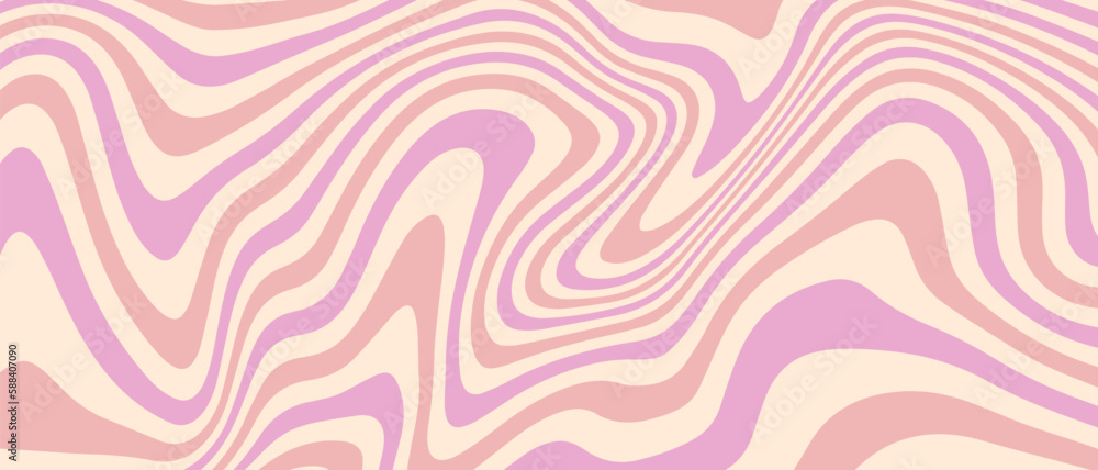 Aufkleber Cool Y2k Abstract Geometric Texture. Trendy Groovy Acid Background Vector Design.