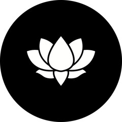 Lotus Flower Glyph Inverted Icon