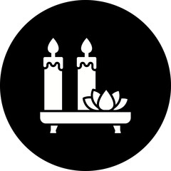 Candle Glyph Inverted Icon