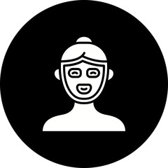 Facial Mask Glyph Inverted Icon