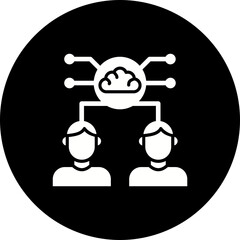 Brainstorming Glyph Inverted Icon