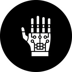 Obraz premium Hand Glyph Inverted Icon