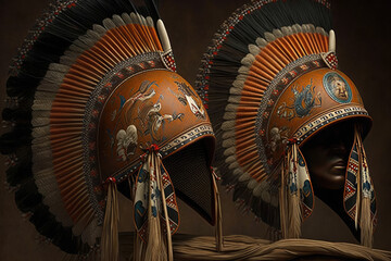 traditional headdress native american. indians. Generative AI