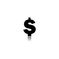 Dollar rocket icon isolated on white background 