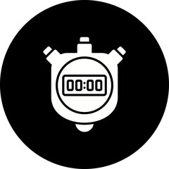 Stopwatch Glyph Inverted Icon