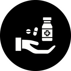 Obraz premium Medicine Glyph Inverted Icon