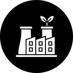 Industry Glyph Inverted Icon
