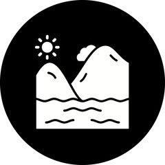River Glyph Inverted Icon