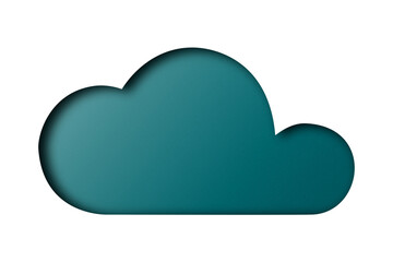 Green paper cut shape speech bubbles isolated on transparent background.