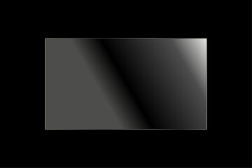 Transparent shiny glass plate. Screen reflection vector illustration on a black background. Designer can use Screen transparency mode