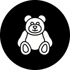 Teddy Bear Glyph Inverted Icon
