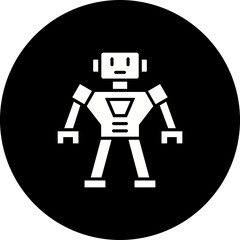 Fototapeta premium Robot Glyph Inverted Icon