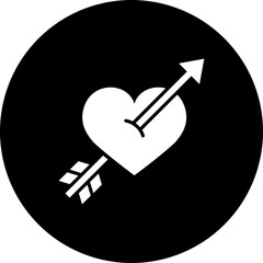 Cupid Glyph Inverted Icon