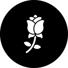Rose Glyph Inverted Icon