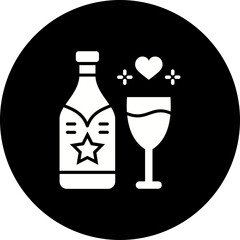 Champagne Glyph Inverted Icon