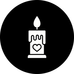 Obraz premium Candle Glyph Inverted Icon