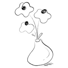 flower boutique doodle pencil sketch, abstract illustration, decorative elements of love