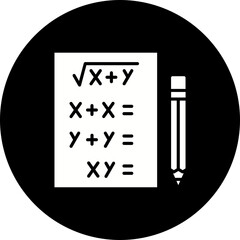 Exam Glyph Inverted Icon