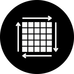 Grid Glyph Inverted Icon