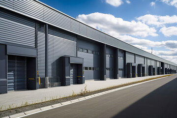 facade of an modern warehouse, generative ai