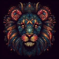 mandala lion generative AI, AI, generative