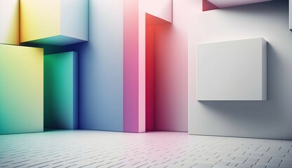 Colorful Abstract Geometric Rendered Background