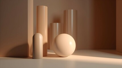 3D Render of Various Objects in Sunlit Room