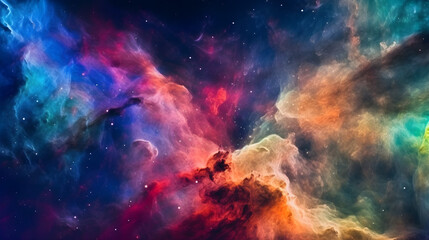 Outer space nebula, vivid colors, Generative AI