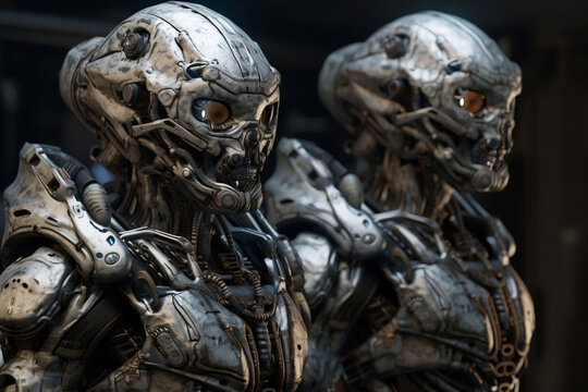 sci-fi armor, cyber armor, futuristic alien armour, scary looking armour, generative ai
