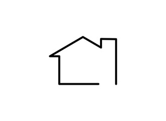 Property Line Icon. Editable Stroke. Home Symbol. Flat Vector Design Template Element