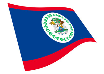 Belize waving flag 3d illustration isolated on white with clipping path