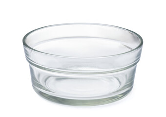 Empty transparent glass bowl