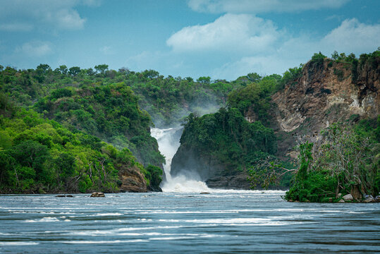 The Murchison Falls in Murchison Falls National Park in Uganda Africa 