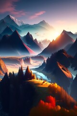 mountain landscape, created using generative AI