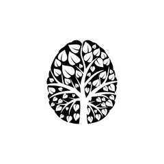 Tree Brain concept isolated on transparent background