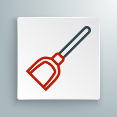 Line Dustpan icon isolated on white background. Cleaning scoop services. Colorful outline concept. Vector