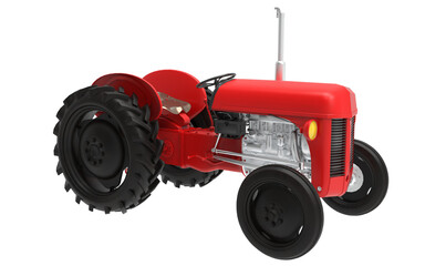 red tractor isolated on Transparent background