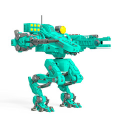 combat mech in white background