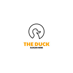 Vector circle duck animal logo design concept illustration idea